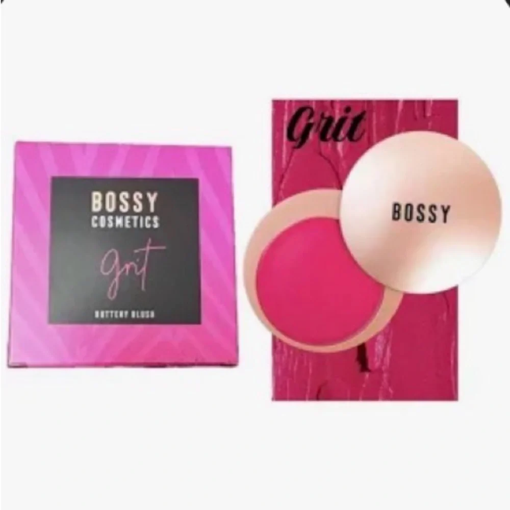 Bossy GRIT Cream Blush — Vibrant Hot Pink